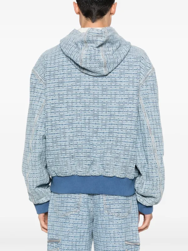 【GIVENCHY】ツイード クロップドジャケット 4Gディテール Givenchy 4Gモチーフ デニムジャケット | ブルー | FARFETCH JP