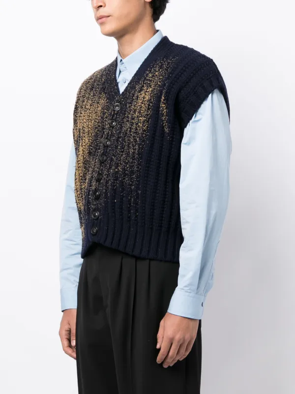 Maison Margiela Sandstorm contrasting-trim V-neck Cardigan | Blue