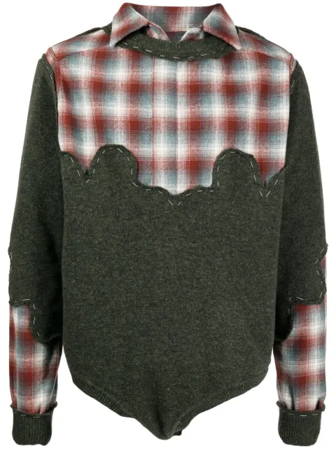 Maison Margiela x Pendleton yoke-detail jumper