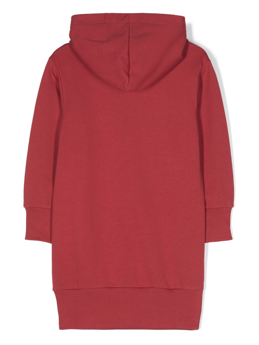 Shop Balmain Logo-print Cotton Dress In Red