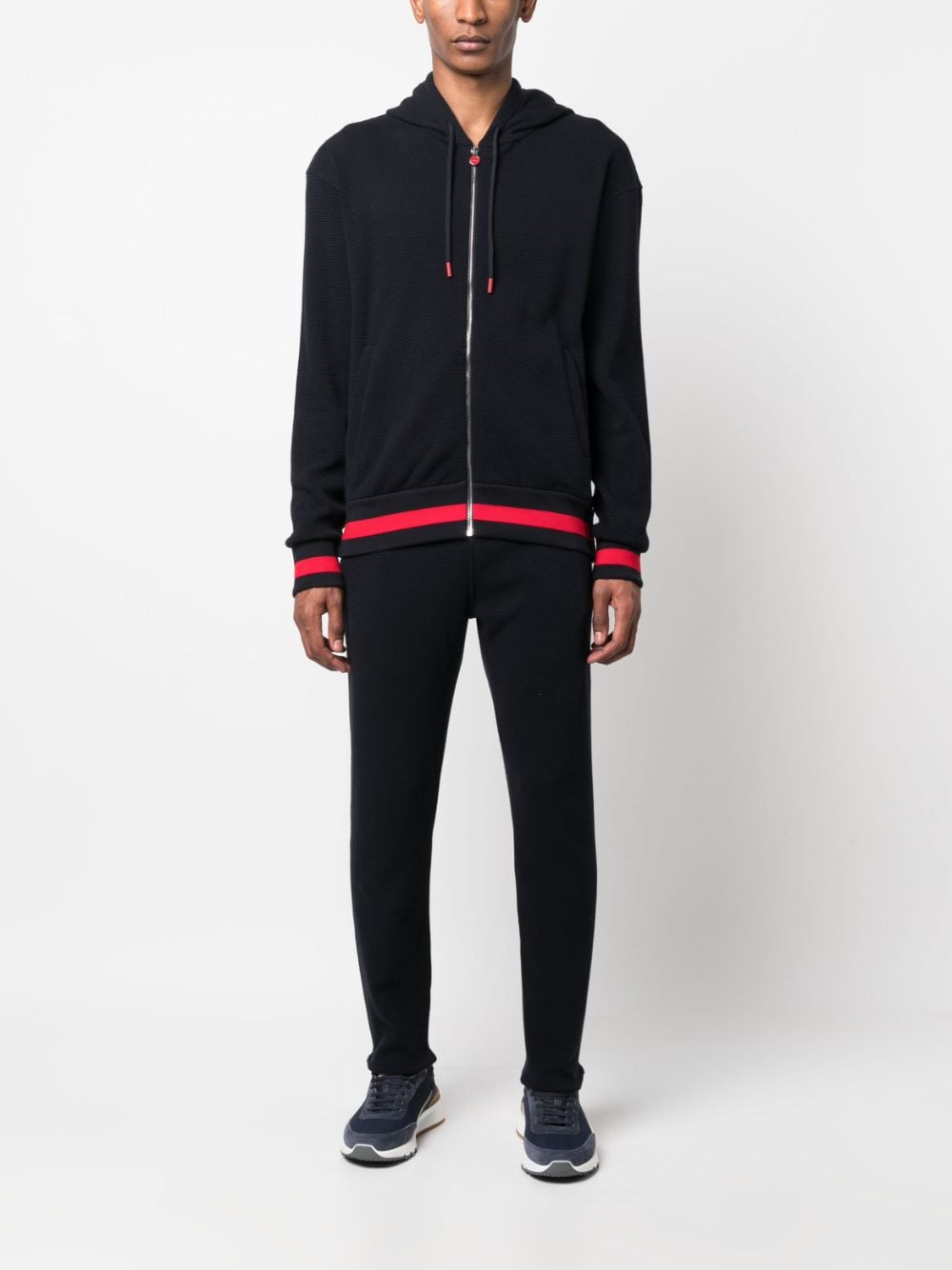 Kiton striped cotton tracksuit - Blauw