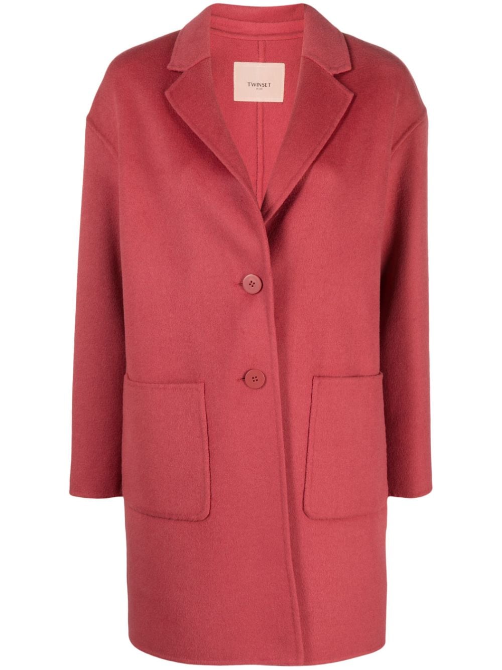 TWINSET single-breasted wool-blend coat - Pink