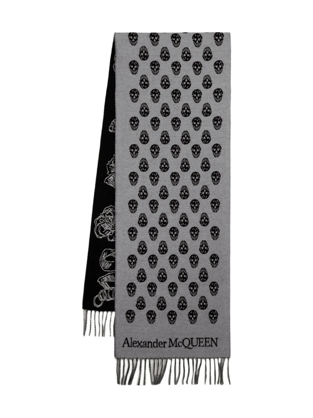 skull-intarsia wool scarf