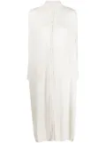 Raquel Allegra crinkled-finish midi shirtdress - Neutrals