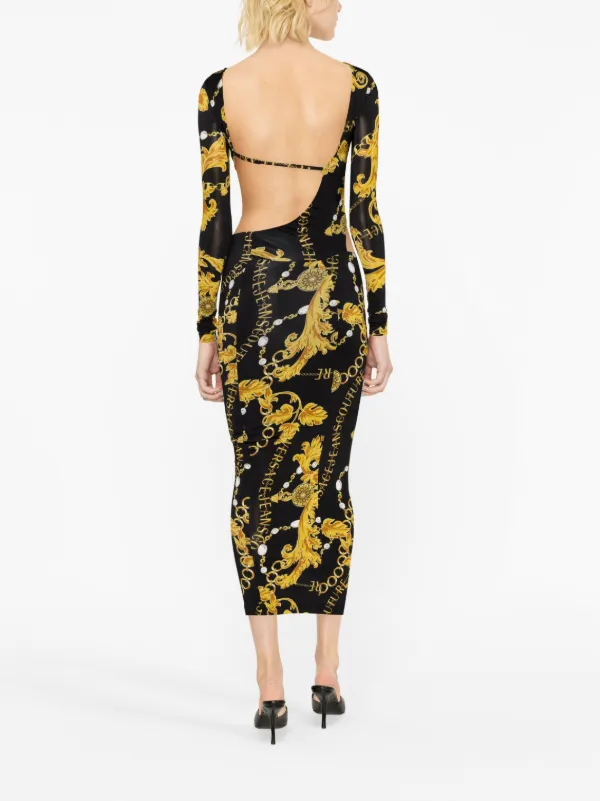 Versace chain cheap print dress