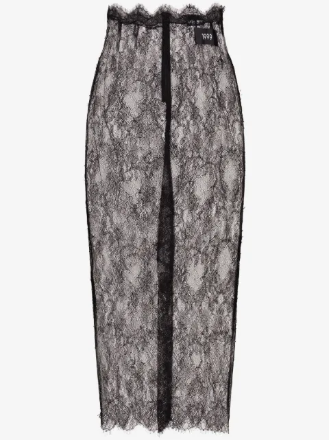 Dolce & Gabbana semi-sheer lace midi skirt