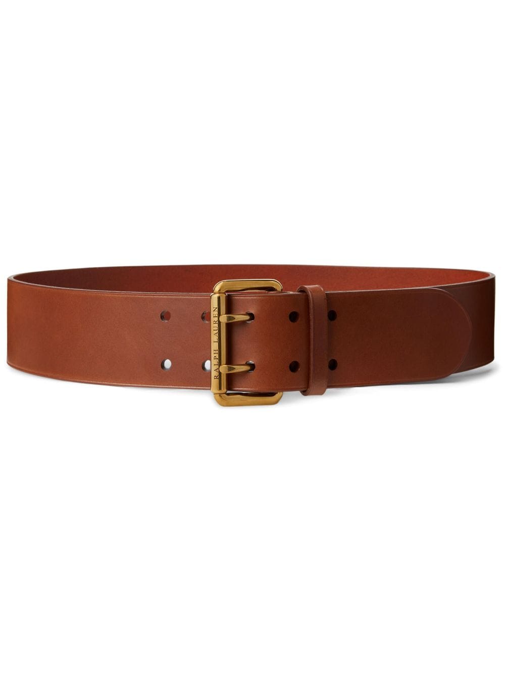 Ralph Lauren Logo-engraved Leather Belt In Brown