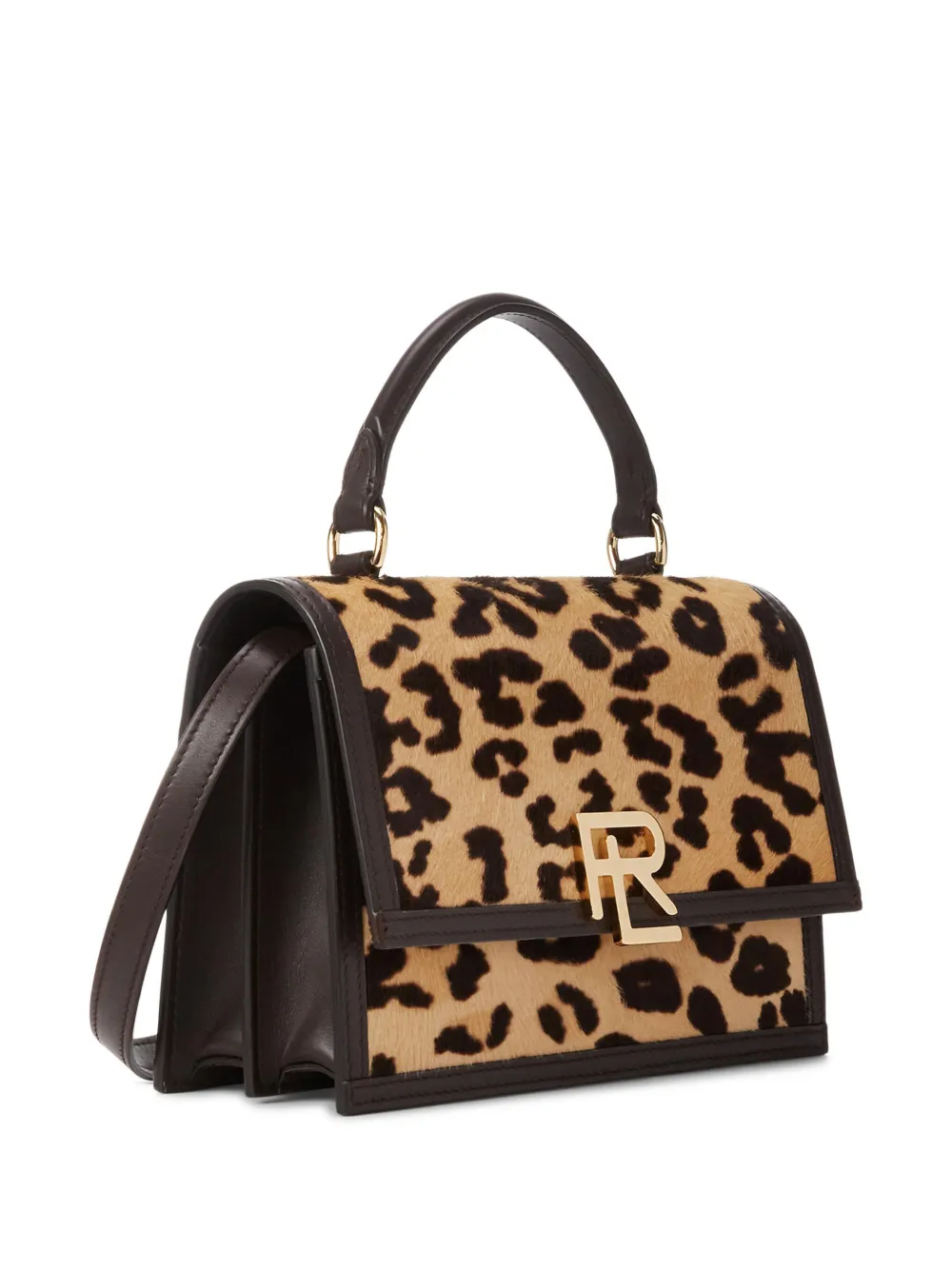 Ralph Lauren Rl Leopard-print Leather Crossbody Bag In Multi