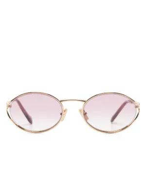 Miu Miu Eyewear オーバルフレーム サングラス | ピンク | FARFETCH JP