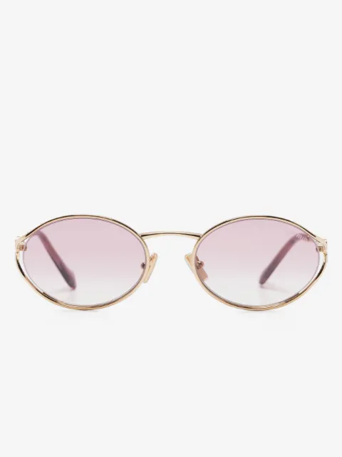 Miu Miu Eyewear logo-plaque oval-frame sunglasses