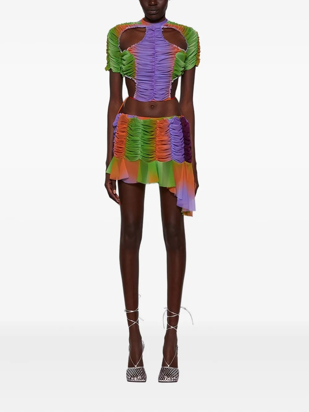 ESTER MANAS ruched mini skirt - Groen