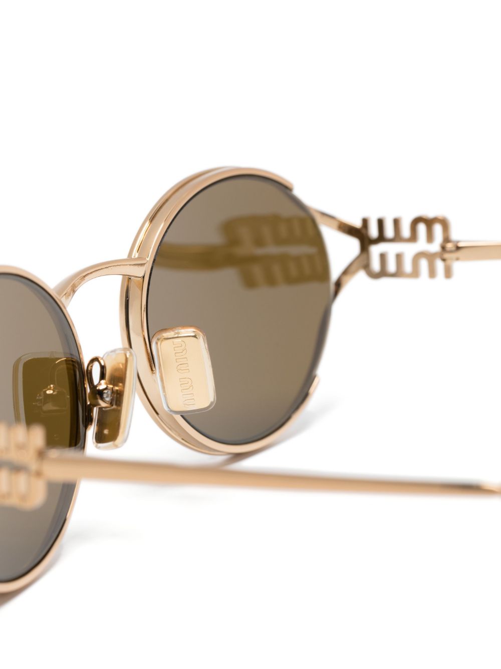 Miu Miu Eyewear Logo round-frame sunglasses Women