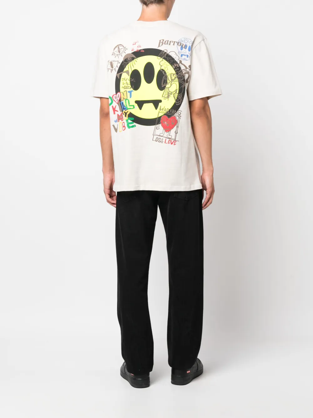 BARROW graphic-print cotton T-shirt - Beige