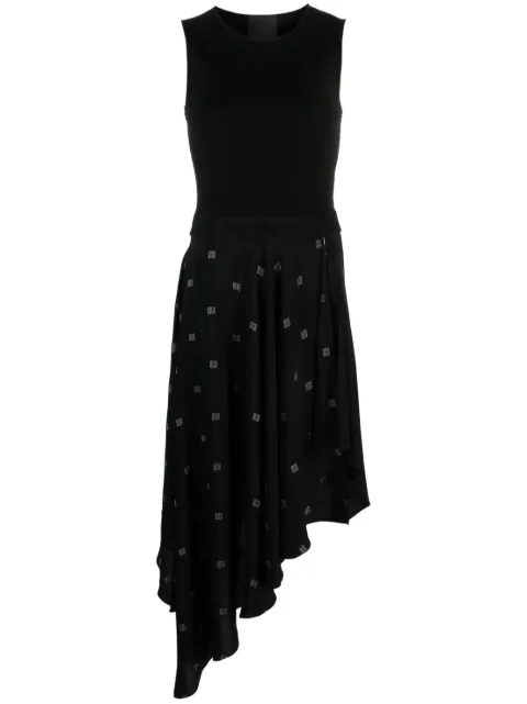 Givenchy vestido con dobladillo asimétrico y motivo 4G