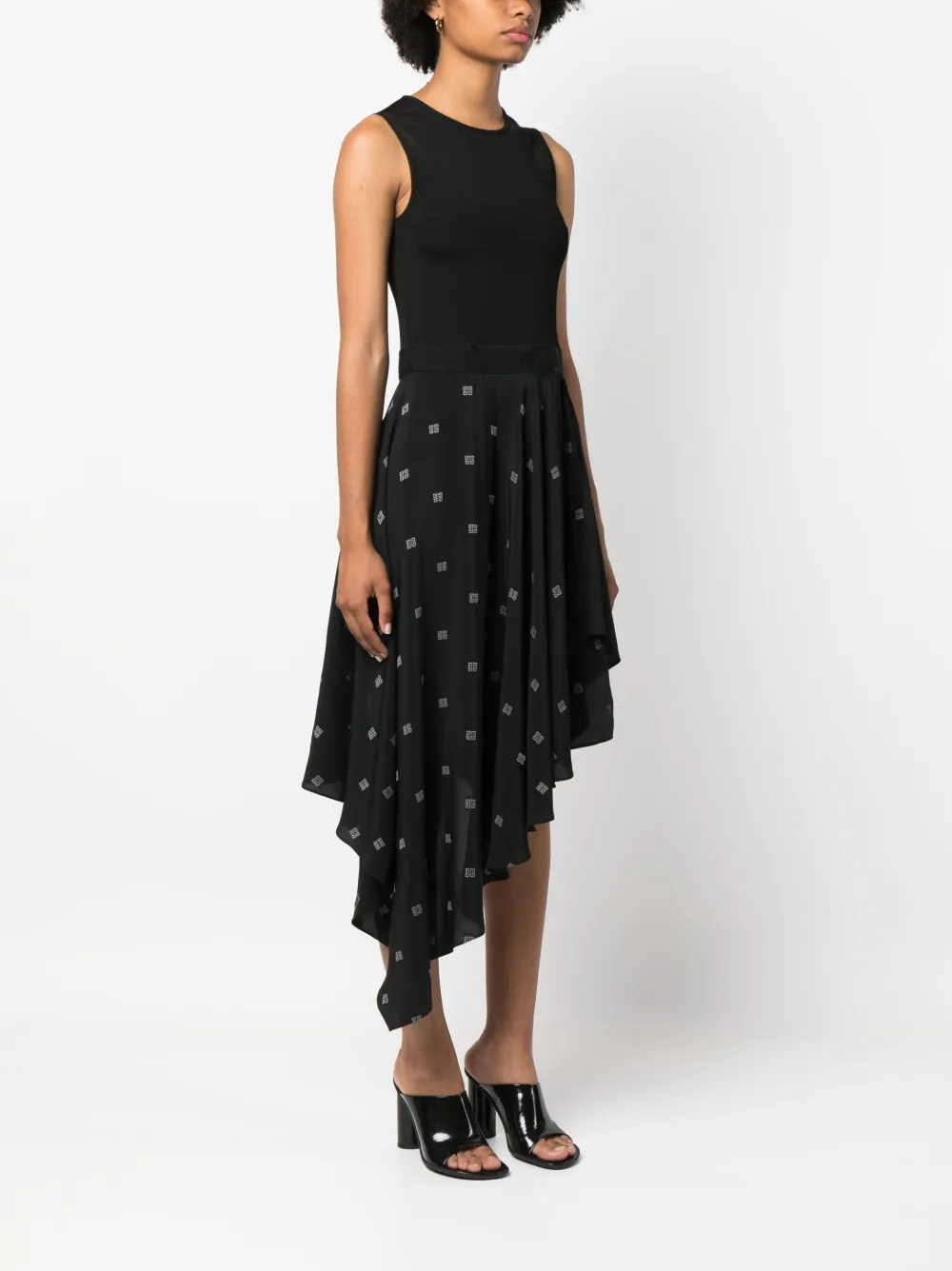 Givenchy Jurk met asymmetrische afwerking Zwart