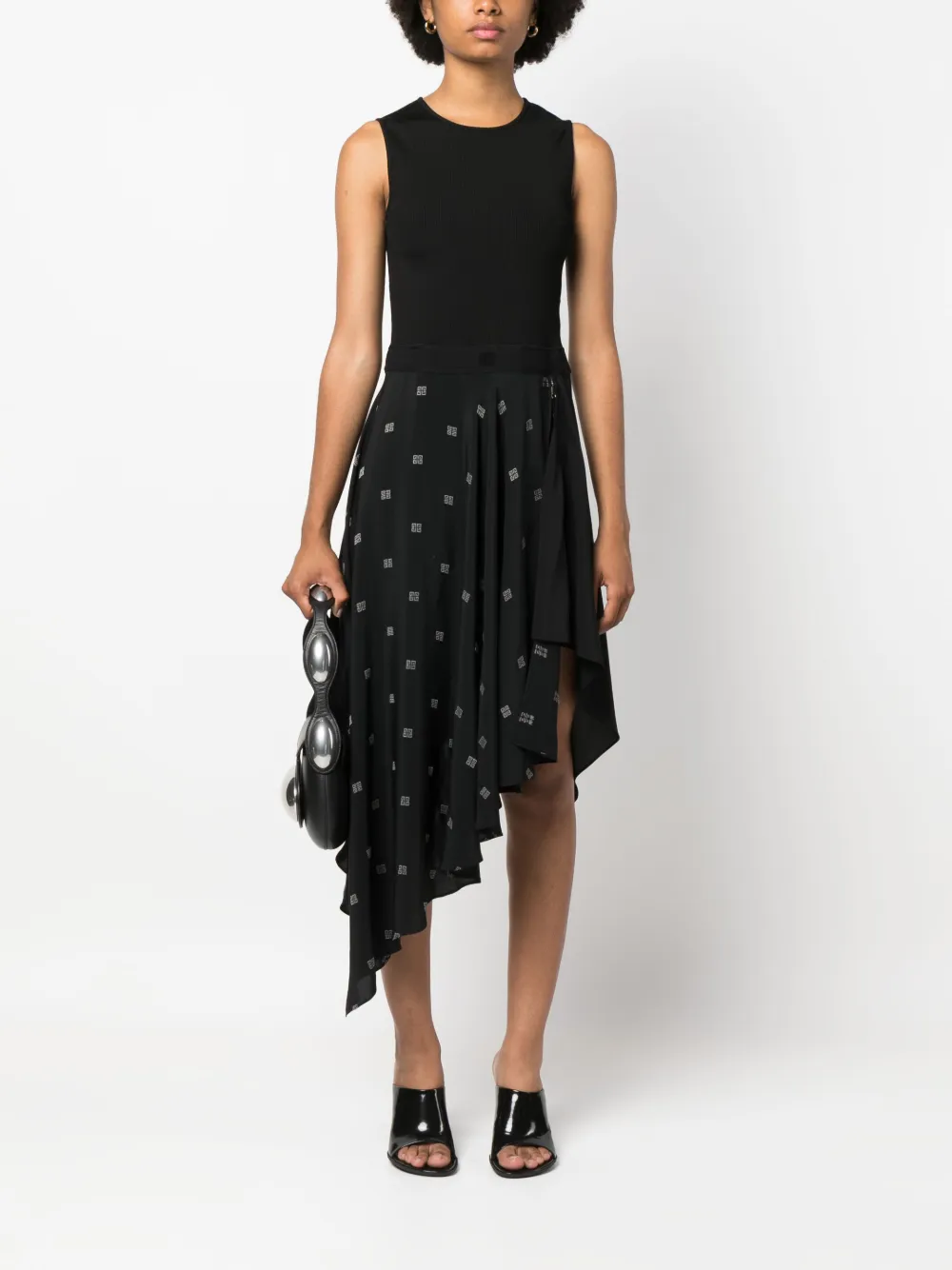 Givenchy Jurk met asymmetrische afwerking Zwart