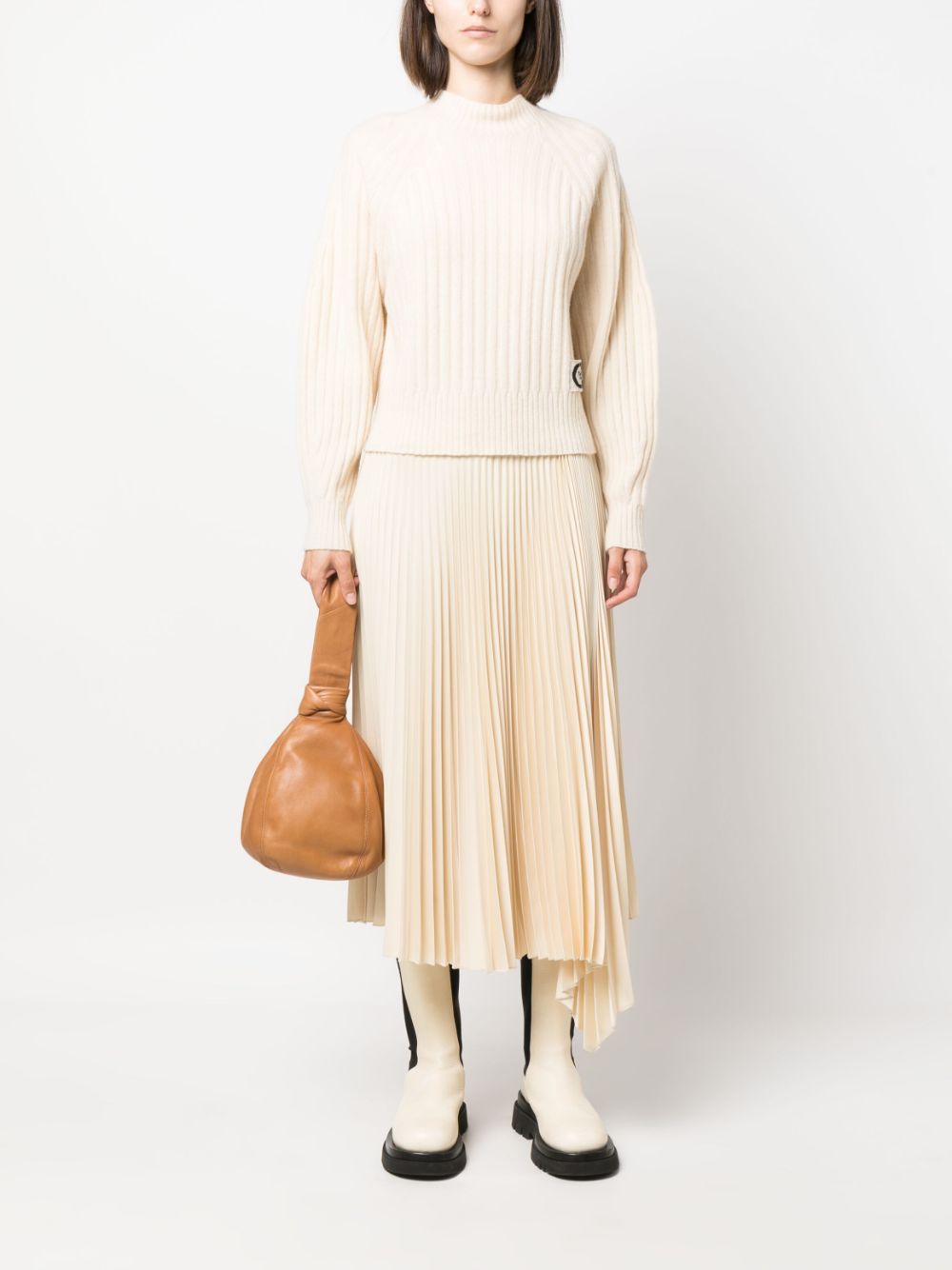 TWINSET ribbed-knit wool-blend jumper - Beige