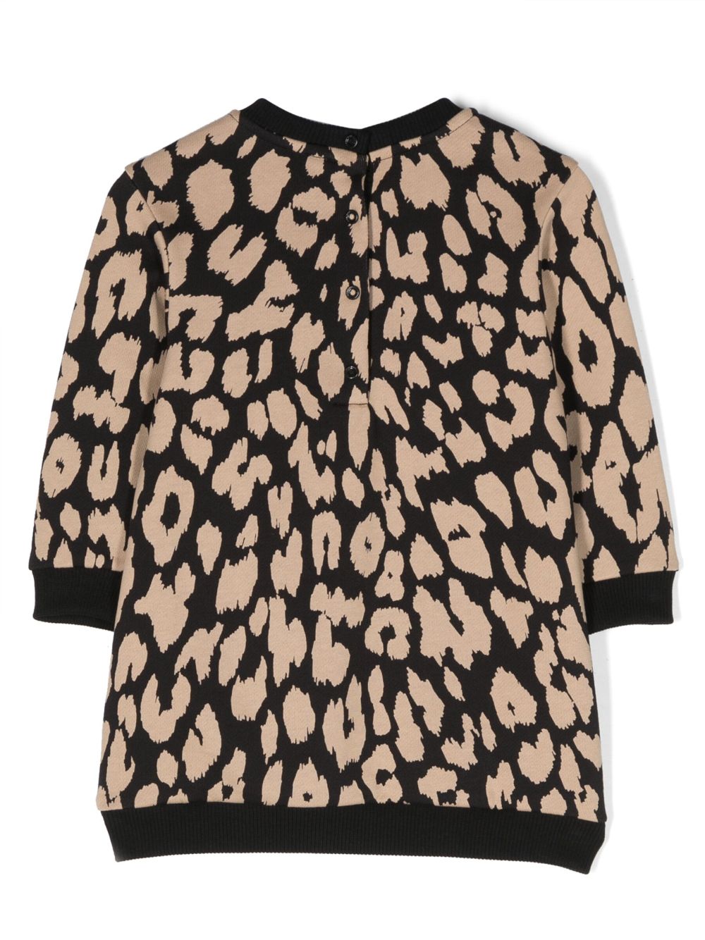 Balmain Kids leopard-print cotton dress - Zwart