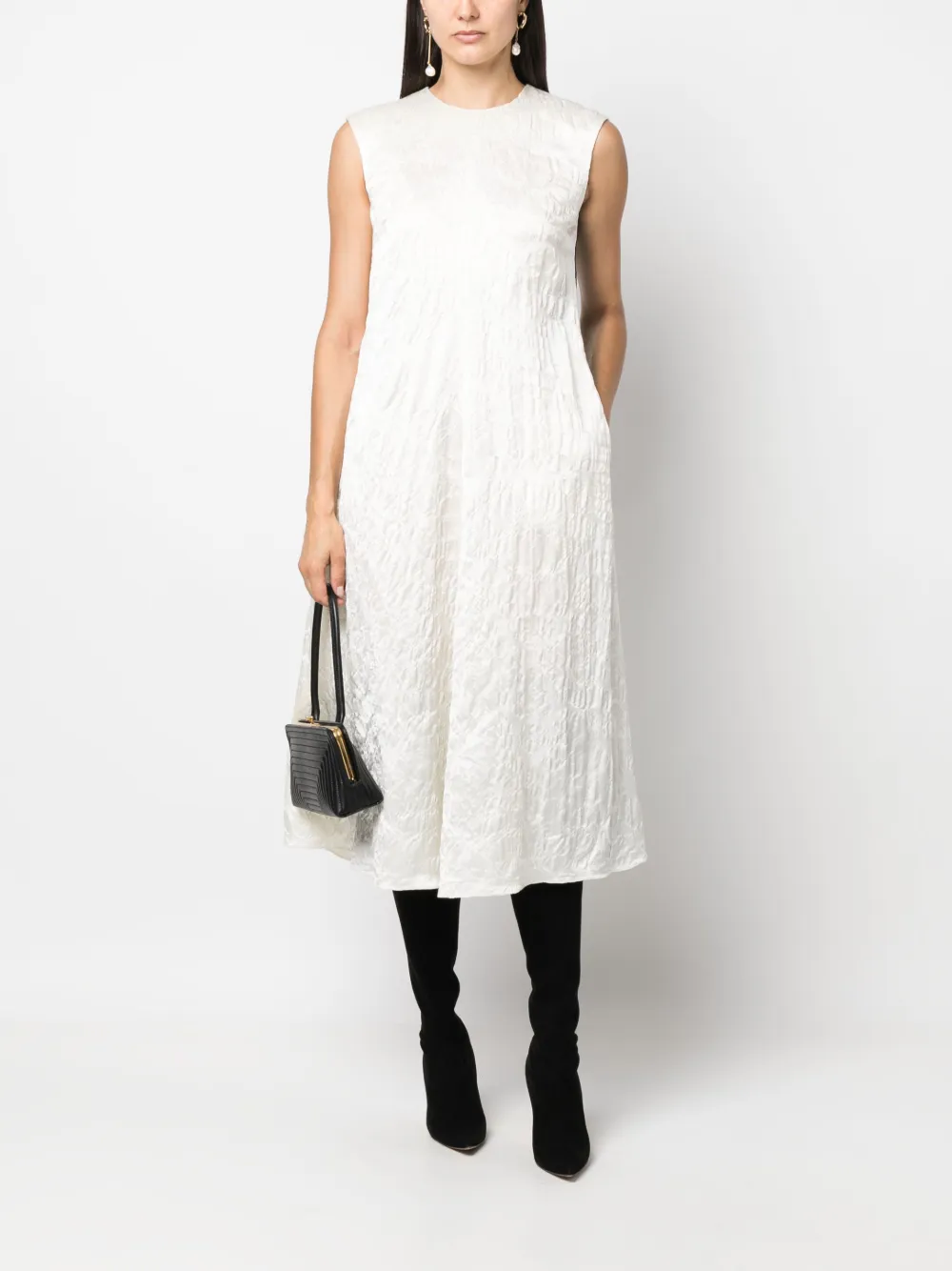Partow Gebreide midi-jurk - Wit