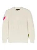 Barrow kids crew-neck intarsia-knit sweatshirt - Neutrals