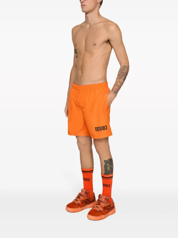 DOLCE&GABBANA DGVIB3ロゴプリント コットン製 Tシャツ*ORANGE DOLCE&GABBANA DGVIB3ロゴプリント コットン製 Tシャツ*ORANGE