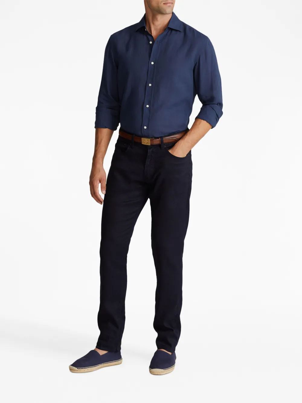 Ralph Lauren Purple Label Linnen overhemd - Blauw