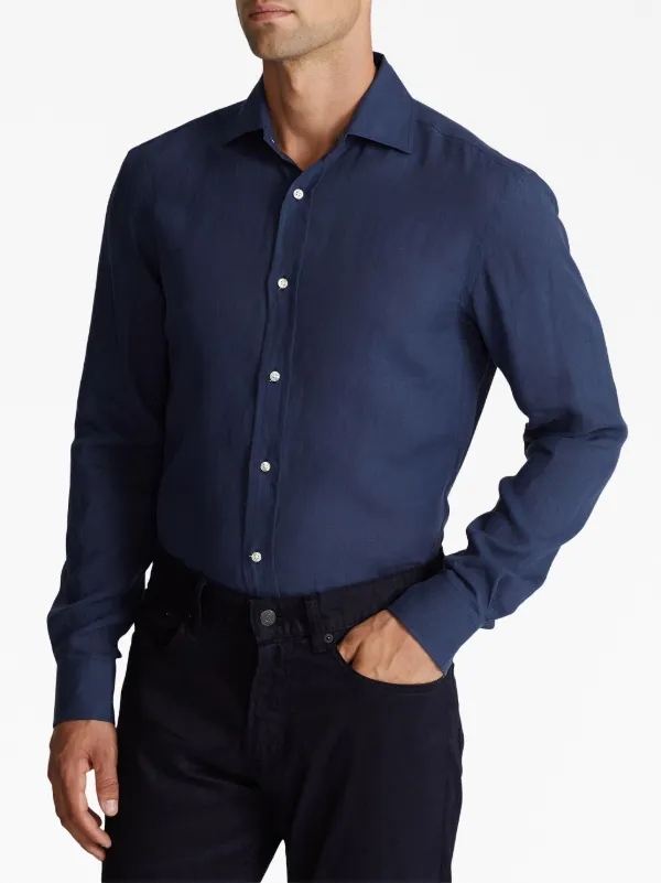 Ralph Lauren Purple Label リネンシャツ Ralph Lauren Purple Label リネンシャツ | ブルー | FARFETCH JP