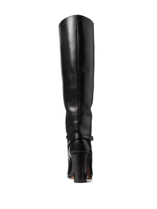 Womens black leather hot sale boots with heel