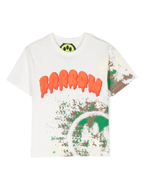 Barrow kids logo-print paint-splatter T-shirt 