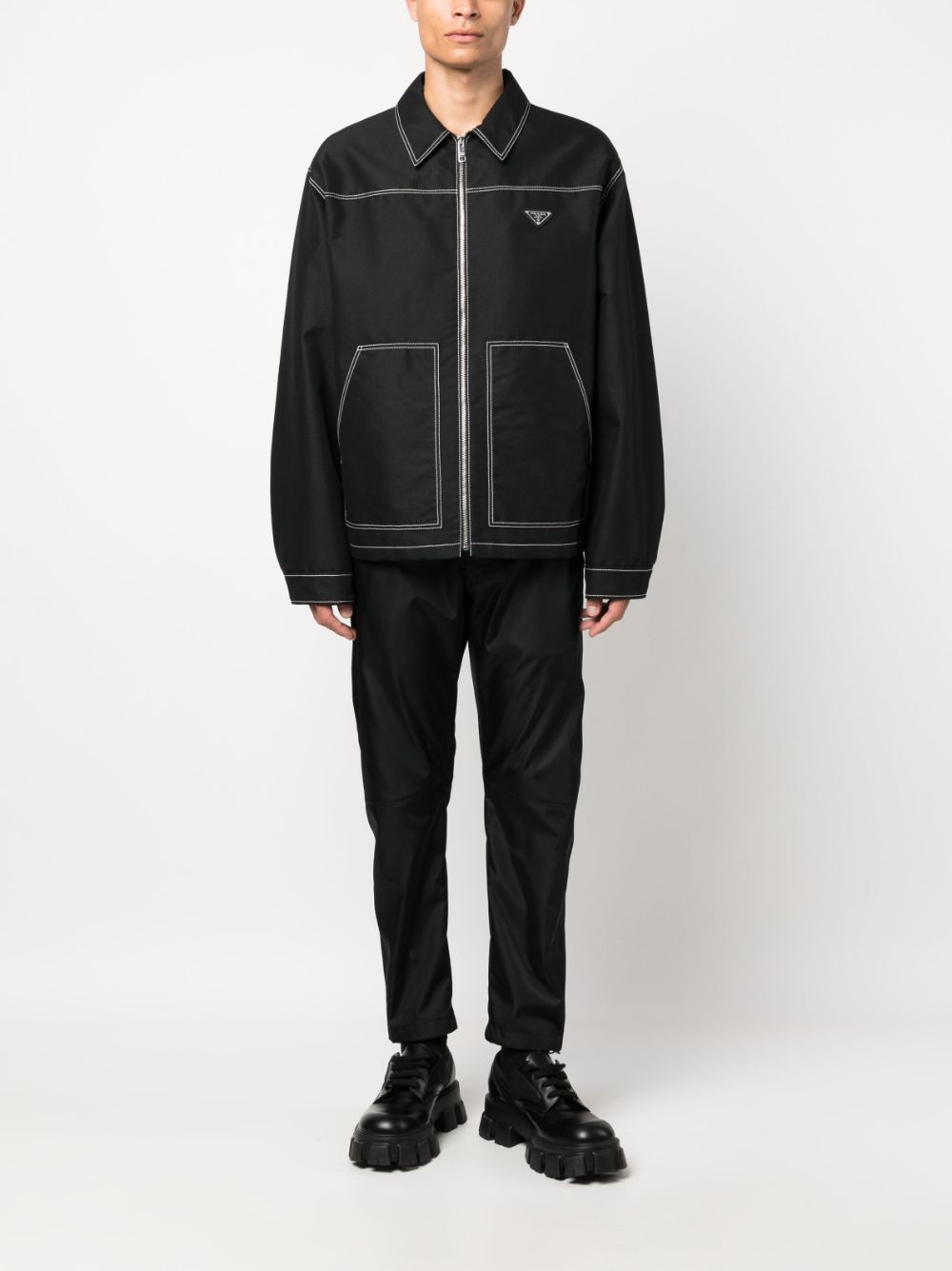 Prada contrast-stitching Shirt Jacket - Farfetch