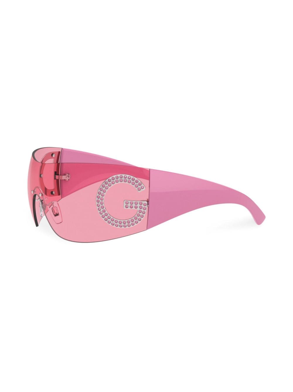 Shop Dolce & Gabbana Re-edition Shield Logo Sunglasses In Pink