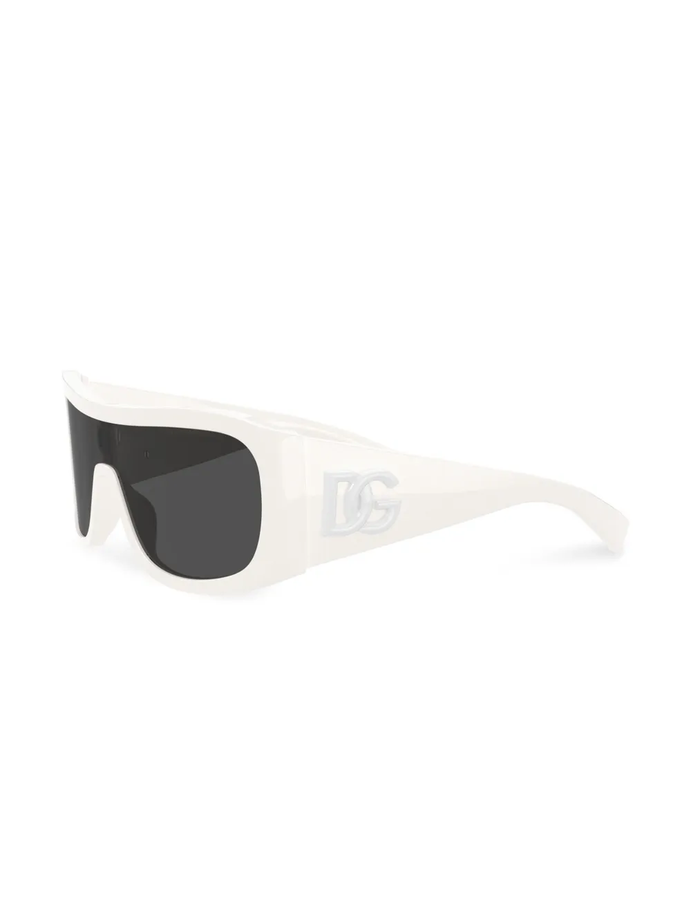 Shop Dolce & Gabbana Dg Crossed Shield-frame Sunglasses In White