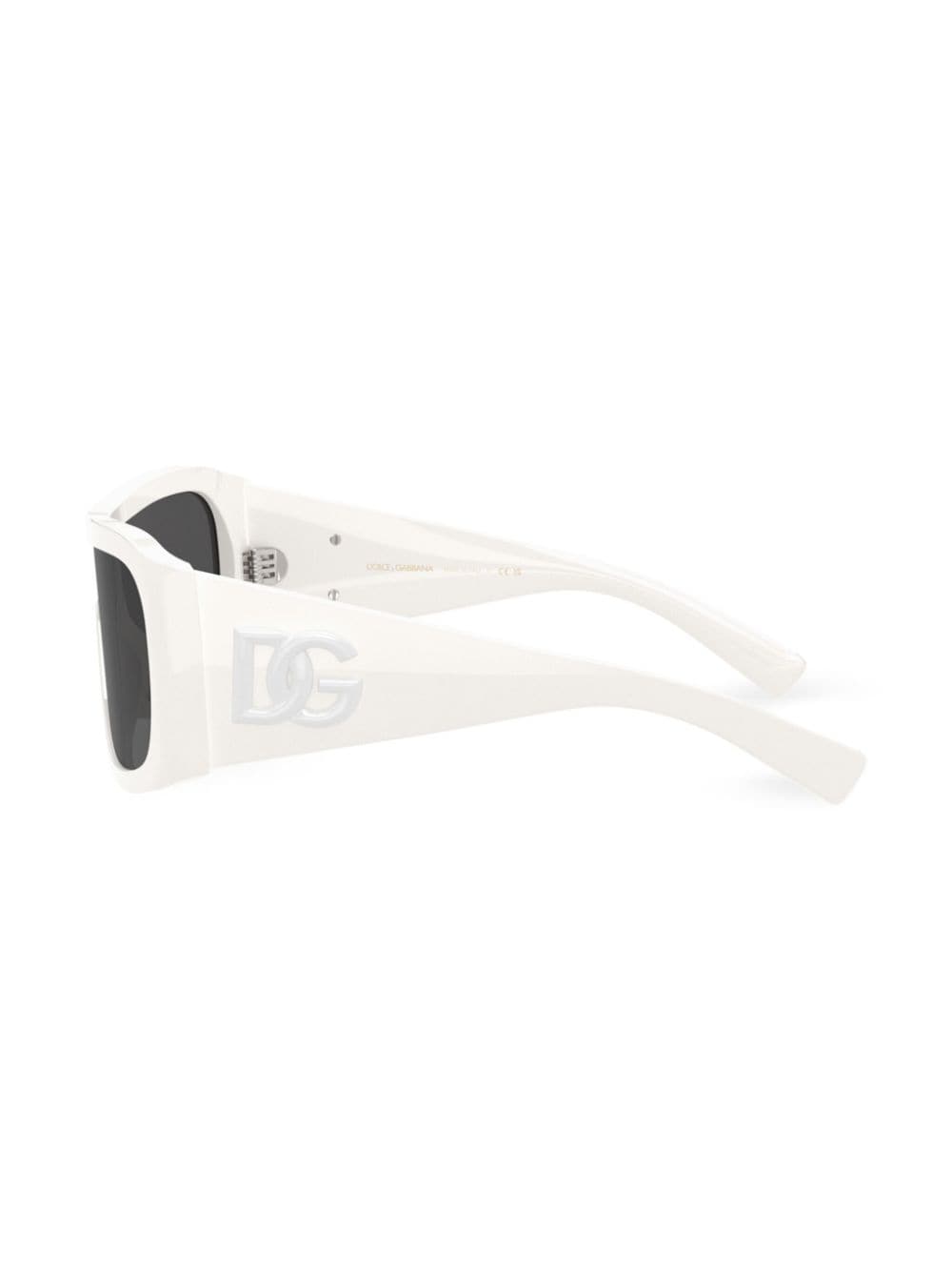 Shop Dolce & Gabbana Dg Crossed Shield-frame Sunglasses In White
