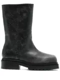 Eckhaus Latta square-toe 70mm leather boots - Black