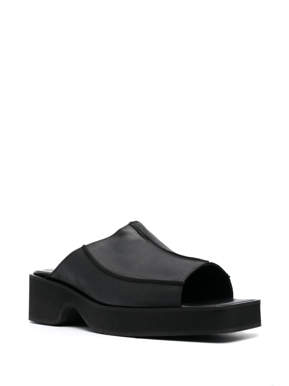 Shop Eckhaus Latta Frame 55mm Block-heel Sandals In Black