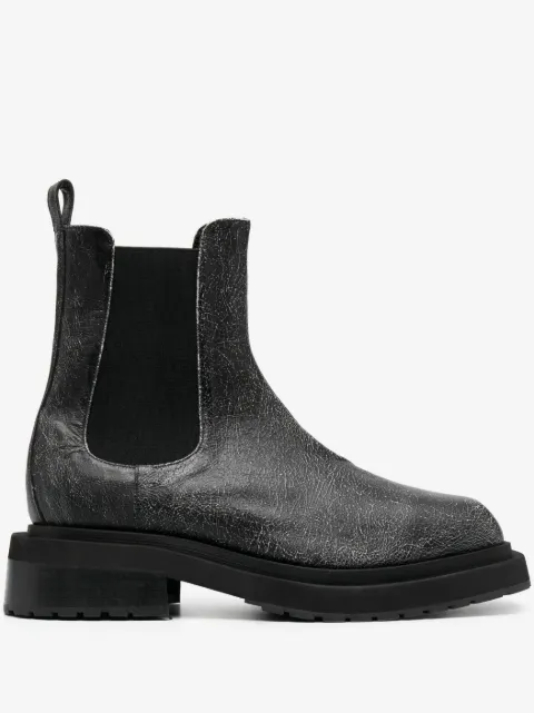 Eckhaus Latta bottines en cuir Mike à effet craquelé