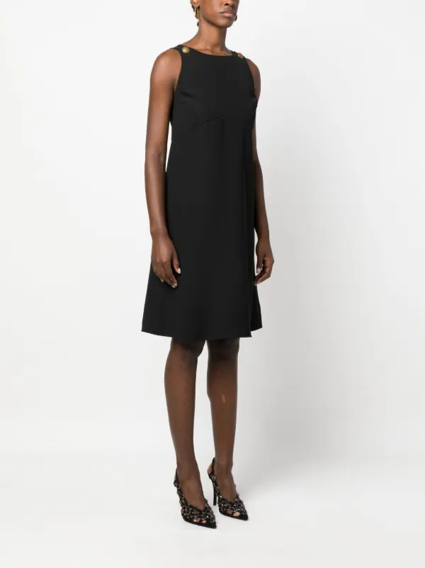 【送料&関税込】Givenchy Black Stretch Cotton Dress Givenchy button-detail Sleeveless Dress | Black | FARFETCH
