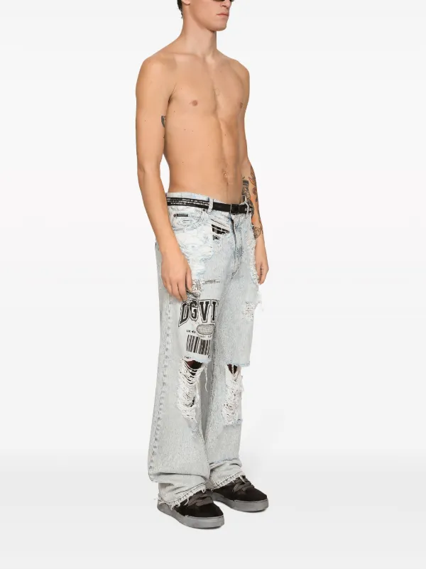 デニム・ジーパン Dolce & Gabbana Dolce Gabbana Wide-Leg Denim Jeans Dolce & Gabbana Indigo Denim Reverse Pocket Wide Leg Jeans