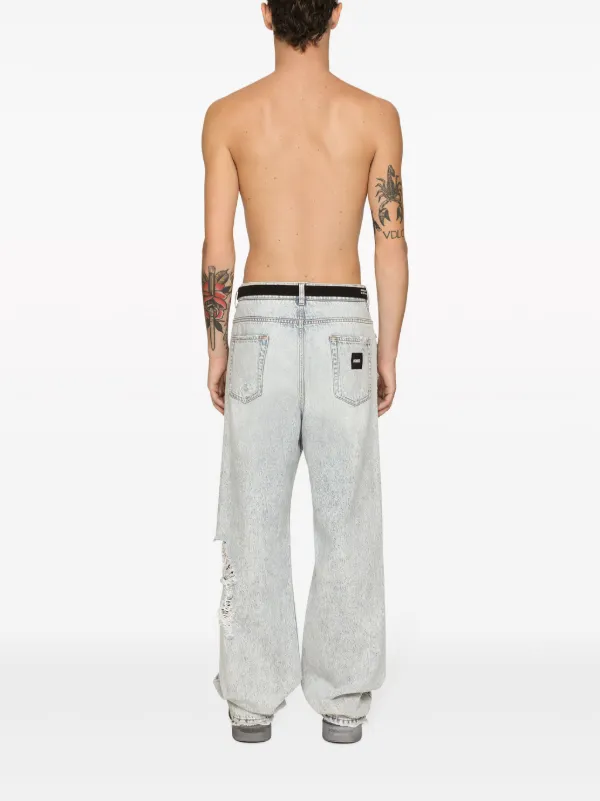 Dolce & Gabbana DGVIB3 Distressed wide-leg Jeans | Blue