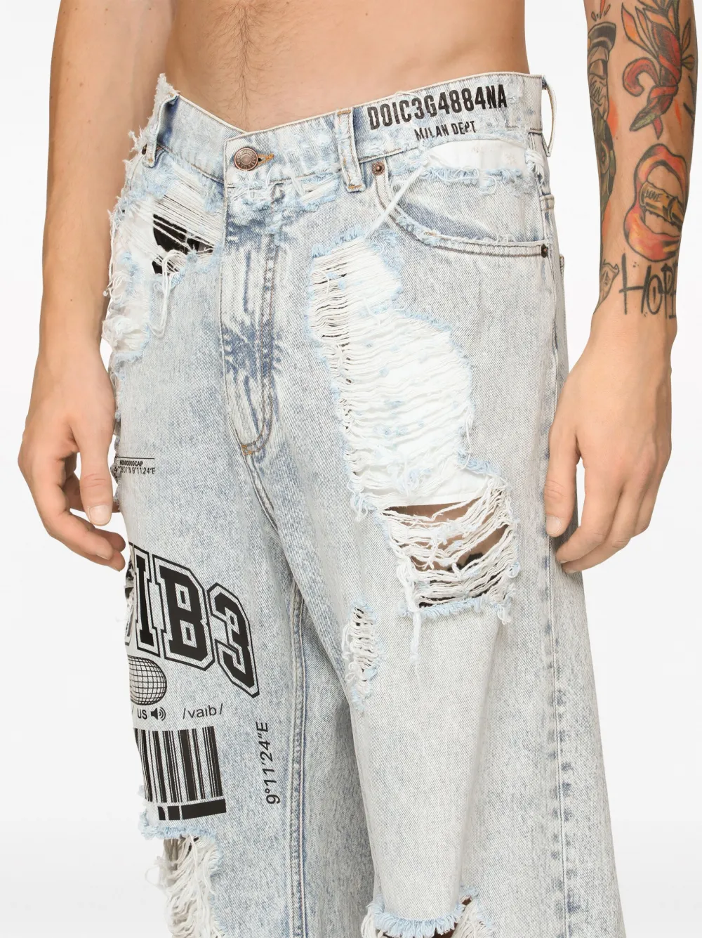 Dolce & Gabbana DGVIB3 ダメージ ワイドジーンズ | ブルー | FARFETCH JP