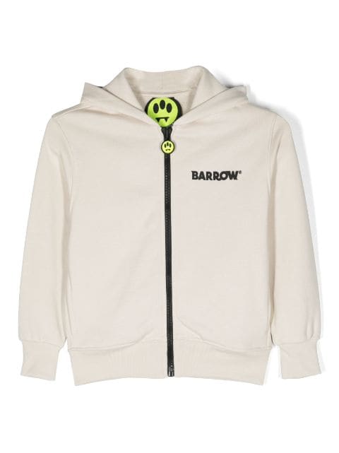Barrow kids logo-print zip-up cotton jacket