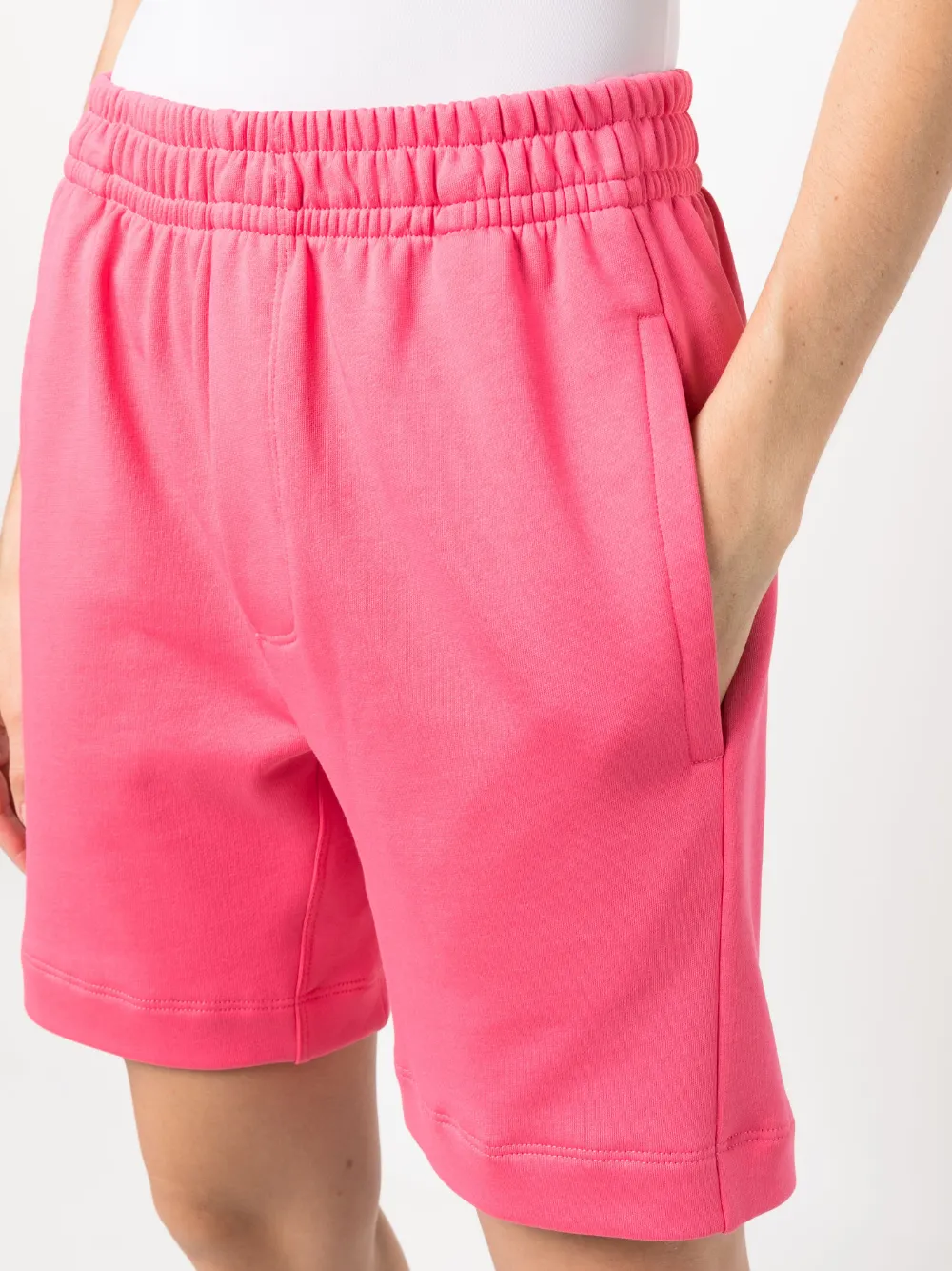 Shop Styland Elasticated-waistband Organic-cotton Shorts In Pink