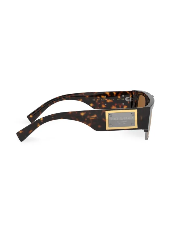 Dolce & Gabbana Eyewear logo-plaque Tortoiseshell rectangle  display picture 1