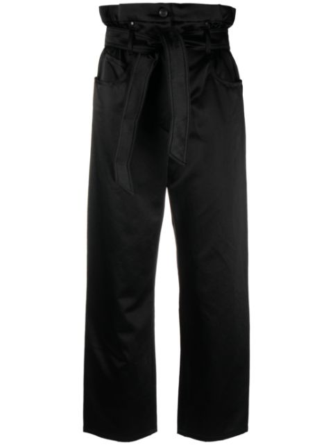 Max Mara high-waisted belted satin trousers Women