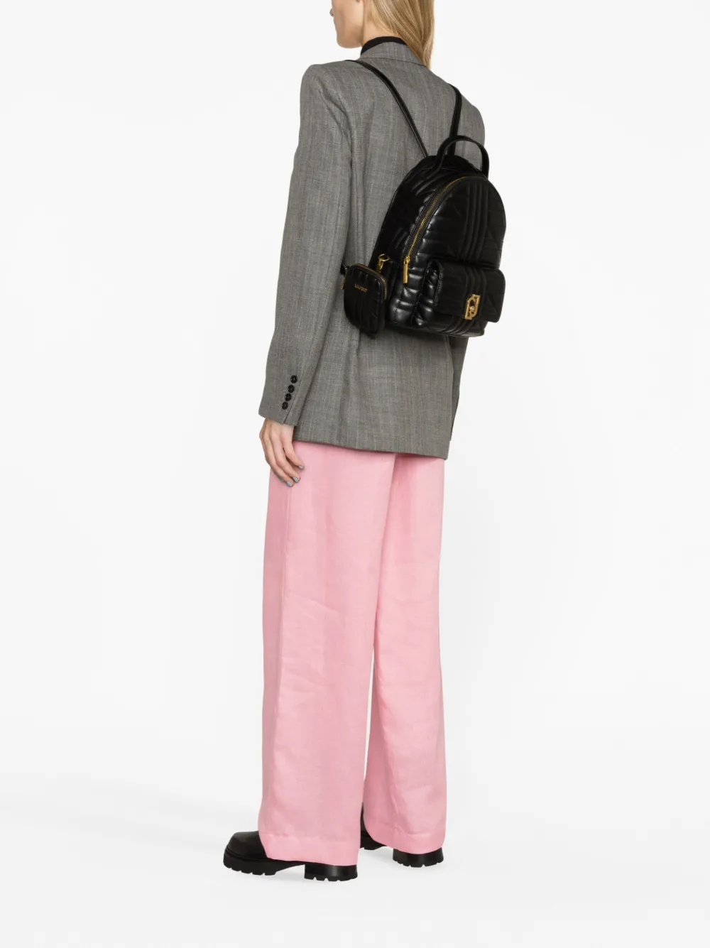 LIU JO matelassé-effect quilted backpack - Zwart