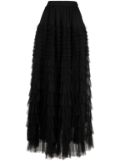 TWINSET ruffled tulle maxi skirt - Black