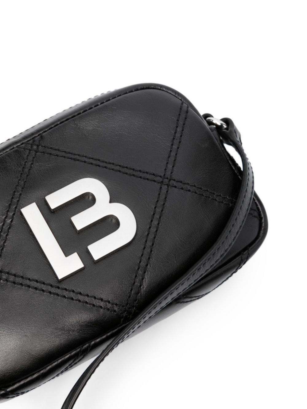 Bimba Y Lola, Bags, Padded Nylon Crossbody Bag In Black Small Model With  Long Chain Strap