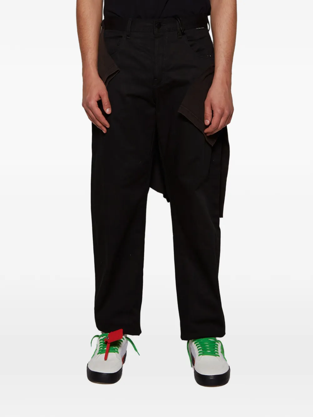 44 Label Group Buttoned Trousers In Black