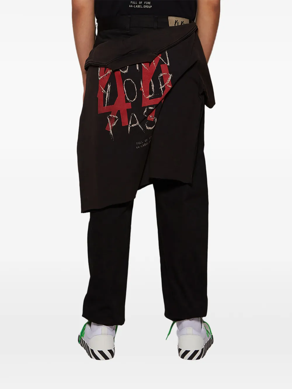 44 Label Group Buttoned Trousers In Black