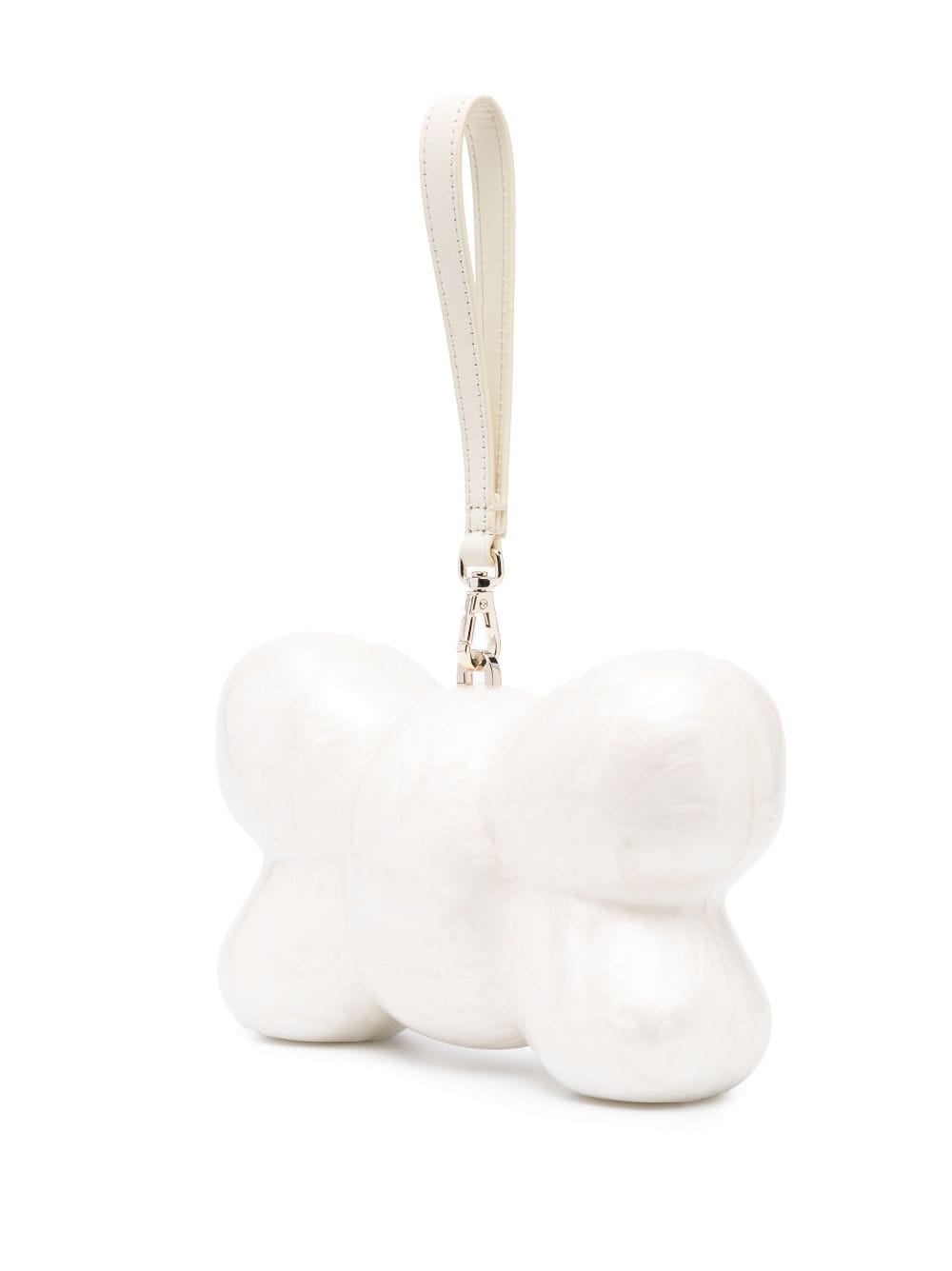 Shop Simone Rocha Pearlescent-effect Bow-shaped Clutch In White